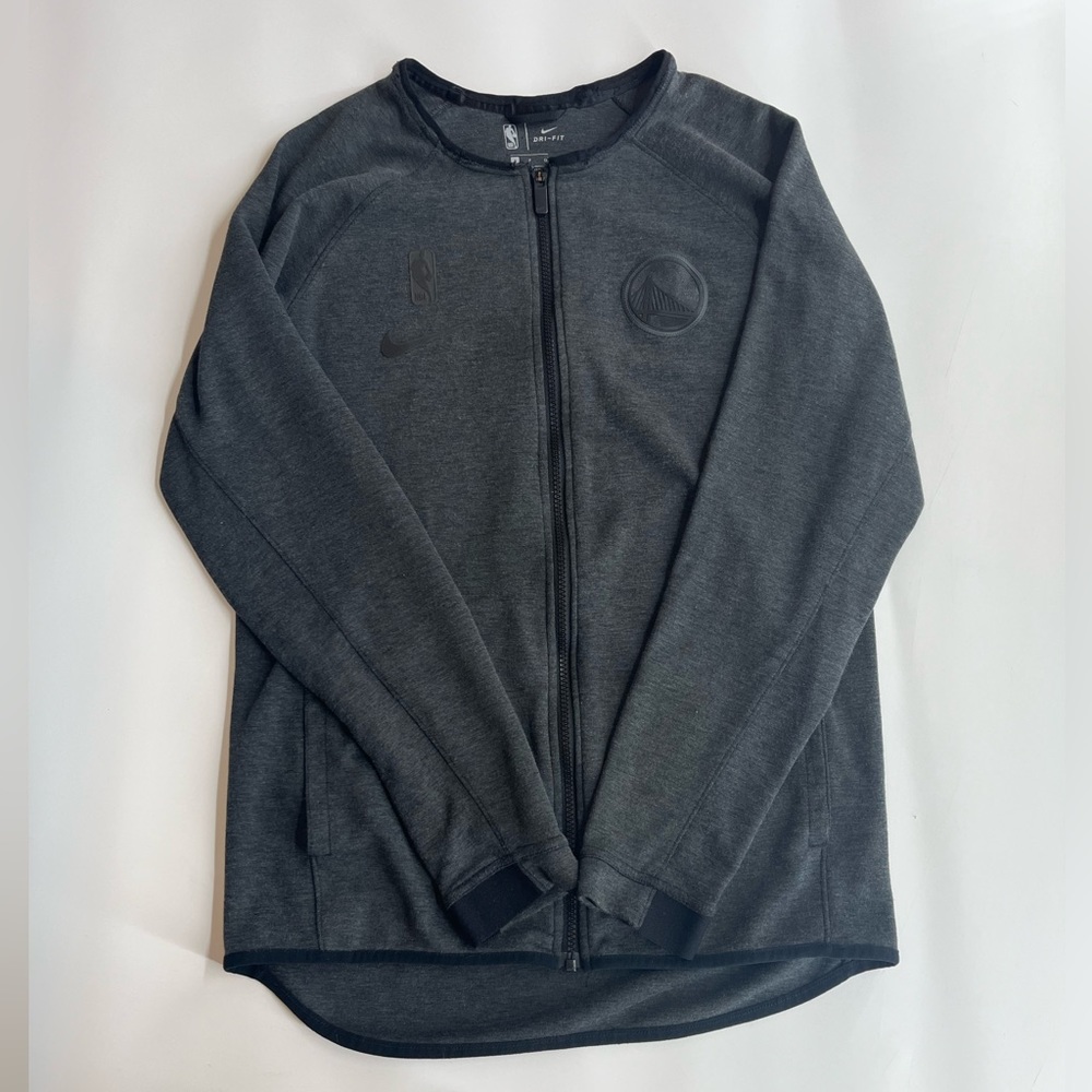 GOLDEN STATE WARRIORS NIKE SIZE SMALL DRI-FIT FULL-ZIP JACKET BLACK HEATHER